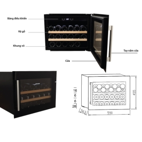 Tủ rượu vang âm tủ Kocher KWEU-1128B